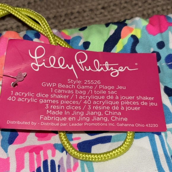 Lilly Pulitzer GWP Beach Game Drawstring Cinch Bag Graphic Print BAG ONLY - Picture 2 of 8